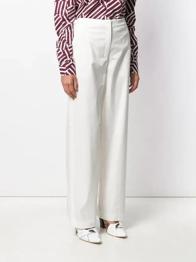 Shop Theory Wide Leg Trousers In White