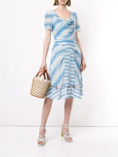 Shop Altuzarra Lucia Striped Dress In Blue