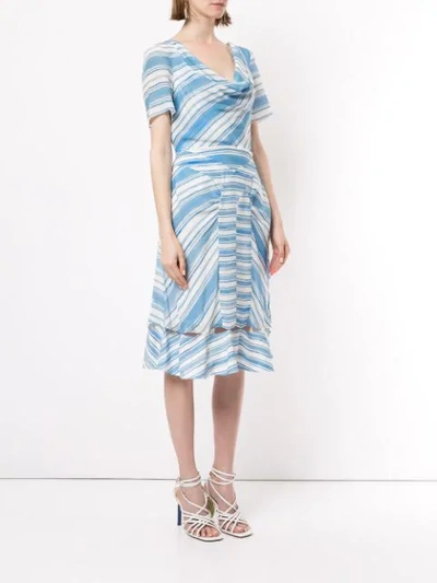 ALTUZARRA LUCIA STRIPED DRESS - 蓝色