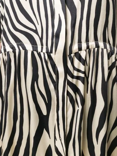 Shop Laneus Zebra Print Flared Maxi Dress In Neutrals