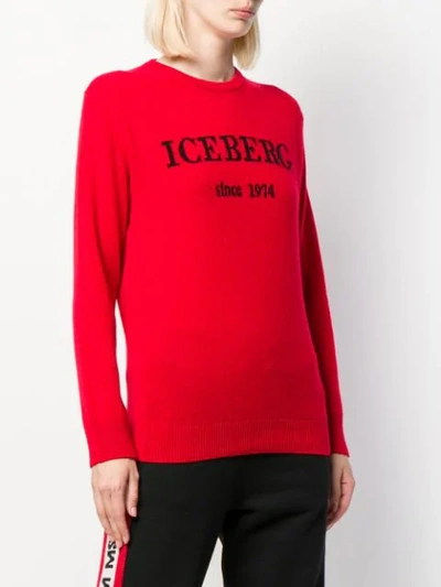 Shop Iceberg Logo Jumper In 4622 Red