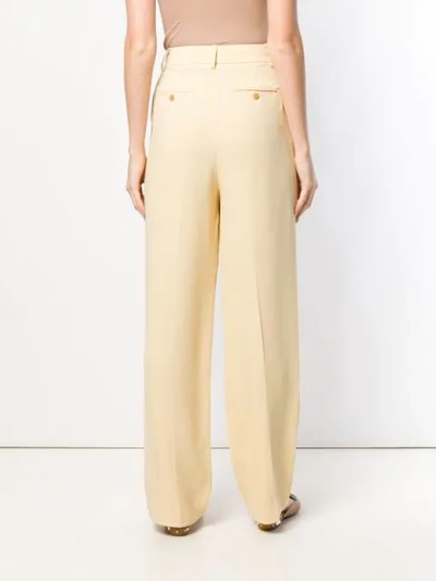 Shop Theory Wide Leg Trousers In Yellow