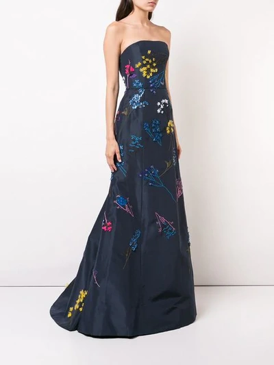 Shop Carolina Herrera Trägerloses Kleid In Blue