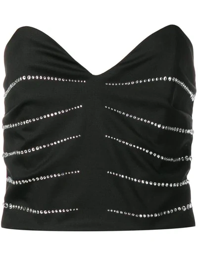 Shop Attico Rhinestone In Black