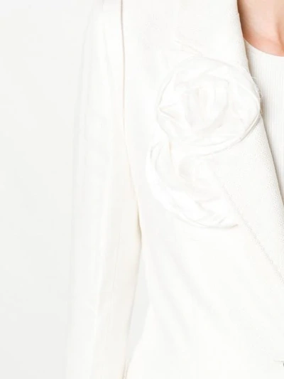 Shop Ann Demeulemeester Flower Appliqué Coat In White