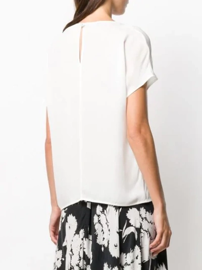 Shop Emporio Armani Lightweight Silk Blouse In White