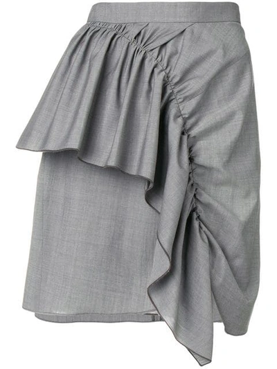Isabel Marant Étoile Nely Cotton-blend Miniskirt In Grey