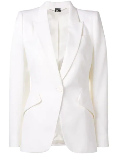 Shop Alexander Mcqueen Single-breasted Blazer In White