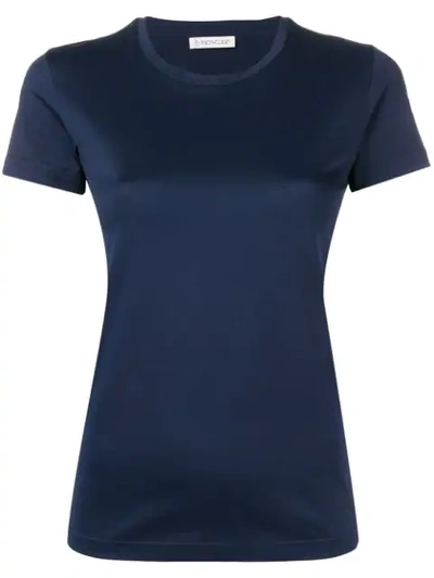 Shop Moncler Crew Neck T-shirt In Blue