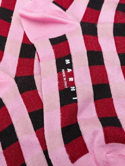 Shop Marni Square Pattern Socks In Pink