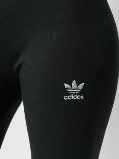 Shop Adidas Originals Contrast Logo Leggings In Black