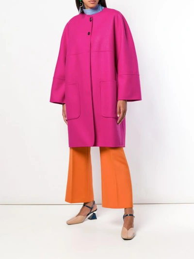 Shop Marni Oversized Coat - Pink