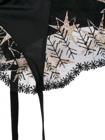 Shop Chite' Lace-embroidered Suspenders In Black/gold
