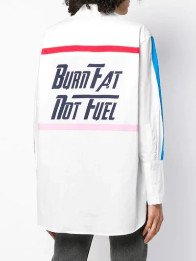 Shop Mira Mikati Burn Fat Not Fuel Shirt In White