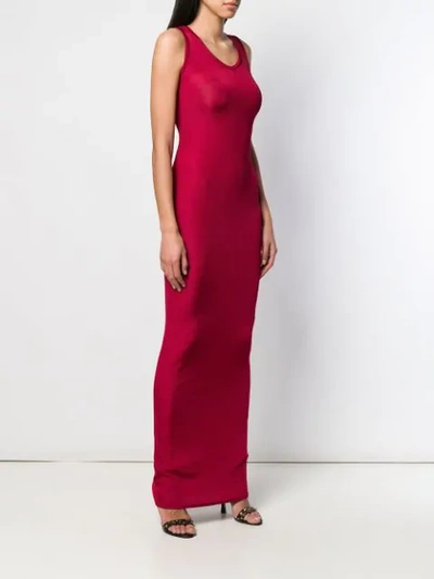 Shop Alexandre Vauthier Long Fitted Dress In Red