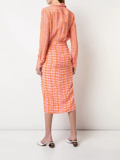 Shop Altuzarra Checked Fitted Shirt Dress In Pink