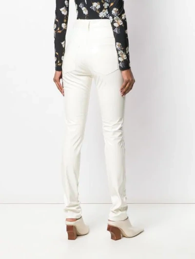 Shop Maison Margiela High-waisted Trousers In White