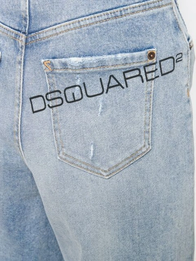 Shop Dsquared2 Wide Leg Jeans In Blue