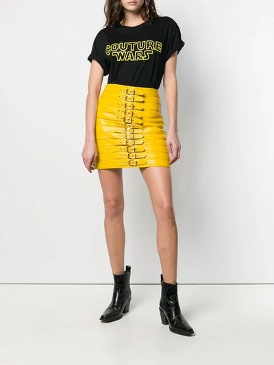 Shop Manokhi Buckle-detail Mini Skirt In Yellow