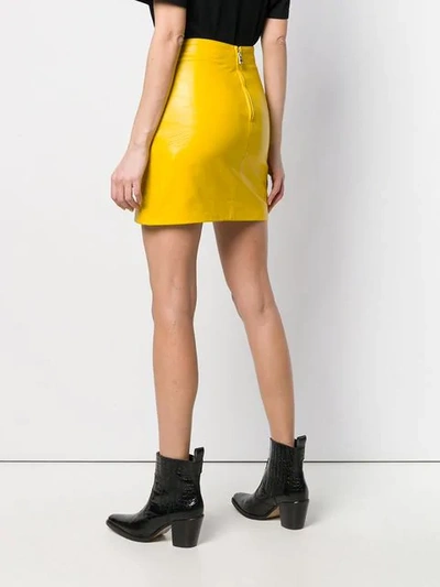 Shop Manokhi Buckle-detail Mini Skirt In Yellow