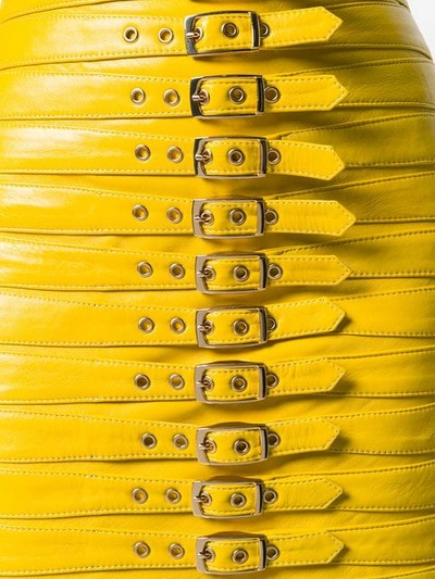 Shop Manokhi Buckle-detail Mini Skirt In Yellow