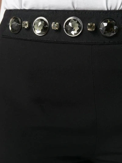 Shop Lanvin Crystal-embellished Slim-fit Trousers In Black