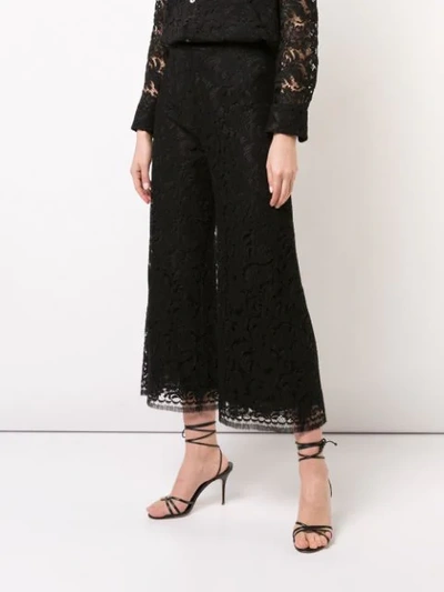 Shop Adam Lippes Corded Lace Cropped Trousers In Black