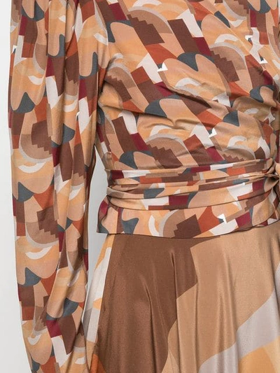 Shop Lhd Abstract Wrap Top In Brown