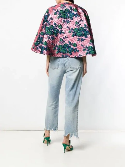 Shop Gucci Floral Brocade Jacket In Pink