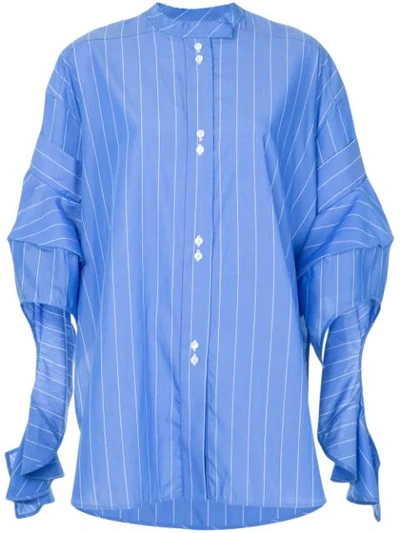 Shop Ellery Goldman Draped Shirt In Blue