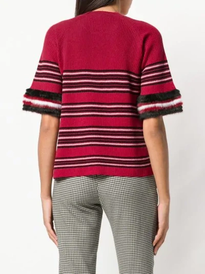 Shop Fendi Striped Knitted Top - Pink