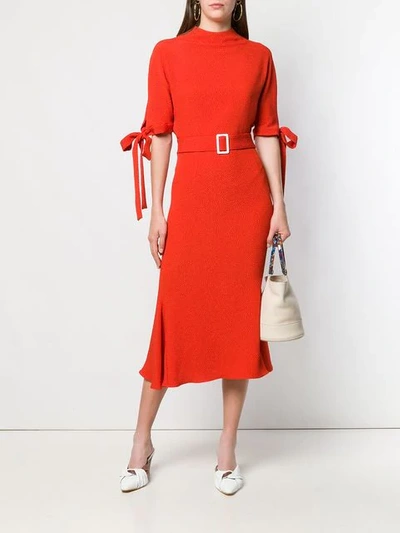 Shop Edeline Lee Belted Dress In Orange