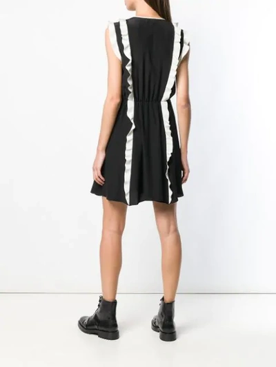 Shop Red Valentino Ruffle Trimmed Dress In Black