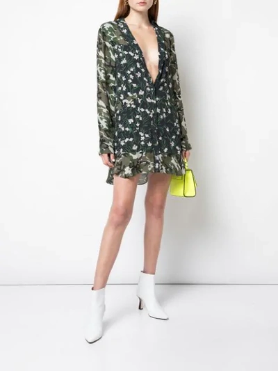 Shop Nicole Miller Printed Mini Dress In Multicolour