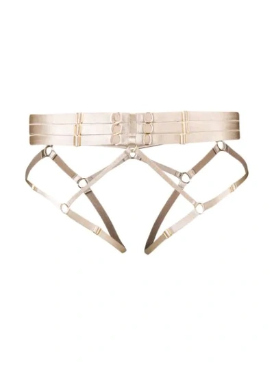 Shop Bordelle Bondage Harness Suspenders In Neutrals