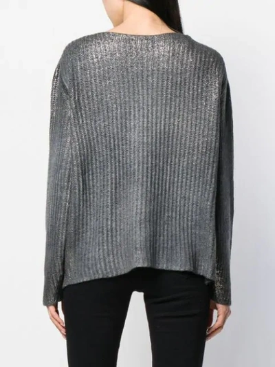 Shop Avant Toi Ribbed Stitch Sweater In Grey