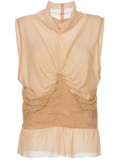 Shop Ann Demeulemeester Ewing Top In Neutrals