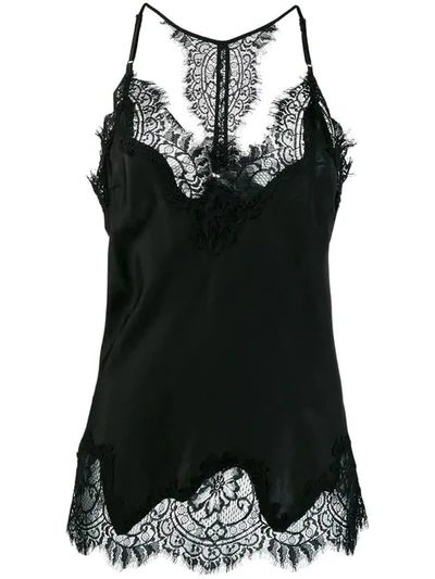 Gold Hawk Lace Detail Top In Black