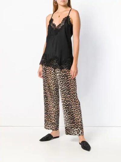 Gold Hawk Lace Detail Top In Black