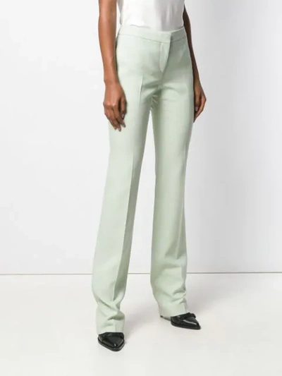 ALEXANDER MCQUEEN PLEATED STRAIGHT-LEG TROUSERS - 绿色
