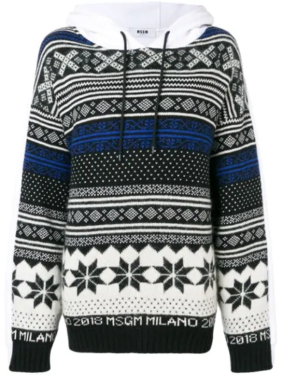 MSGM PATTERNED HOODED SWEATSHIRT 