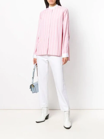 Shop Thierry Colson Striped Long-sleeve Shirt In Pink