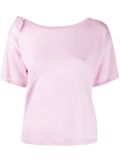 Shop Autumn Cashmere Short Sleeve Knitted Top In Pink