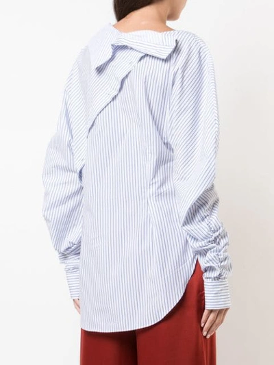 Shop Silvia Tcherassi Striped Deconstructed Shirt In White