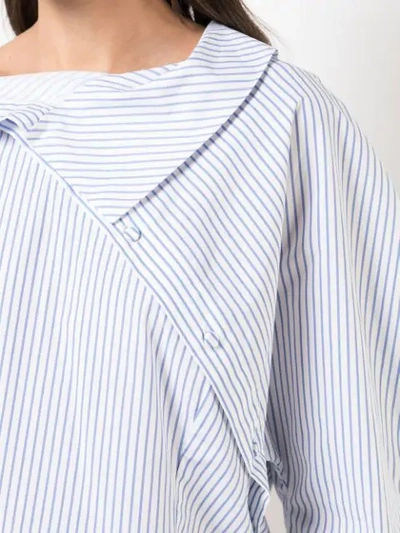 Shop Silvia Tcherassi Striped Deconstructed Shirt In White