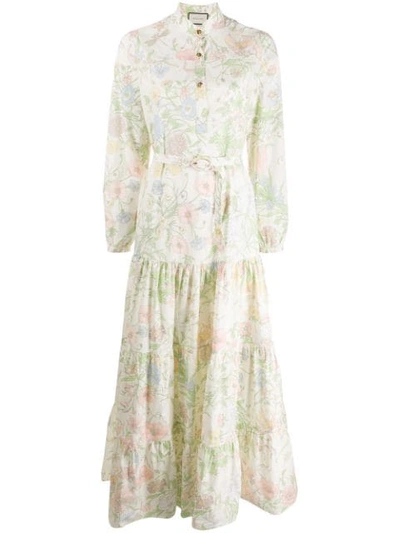 Shop Gucci Floral Print Maxi Dress In 9769