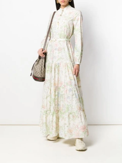 Shop Gucci Floral Print Maxi Dress In 9769