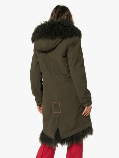 Shop Mr & Mrs Italy Shearling Lined Hooded Cotton Parka In Green