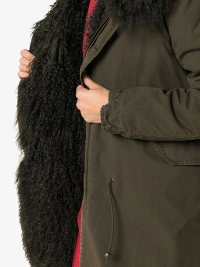 Shop Mr & Mrs Italy Shearling Lined Hooded Cotton Parka In Green