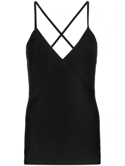 Shop Haider Ackermann Silk Blend Cross Back Cami Top In 099 Black